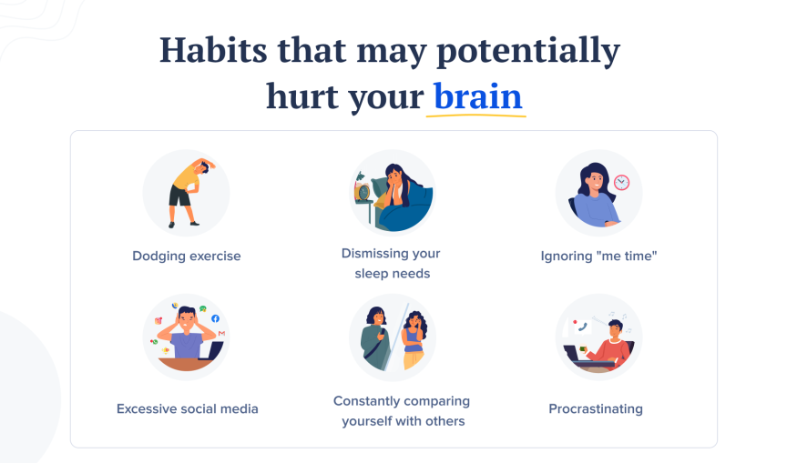 5 habits that hurt your brain & bonus tips for better mental health!